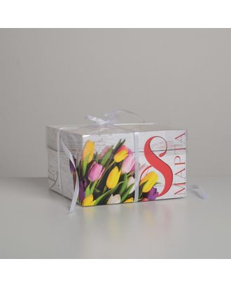 Коробка для капкейка «С 8 Марта», 23 × 16 × 10 см арт. СМЛ-133570-3-СМЛ0005375856