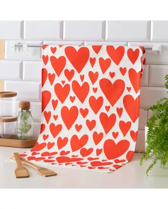 Купить Текстиль для кухни Полотенце "Этель" Red hearts 40х73см, 100% хл, саржа 190 г/м2 арт. СМЛ-129518-1-СМЛ0005376650 оптом в Казахстане
