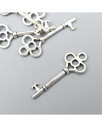 Декоративный элемент "Ключ" цвет серебро 9*25 мм арт. СМЛ-201710-1-СМЛ0005384957