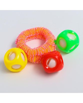 Погремушка - браслет «На ручку», 3 шарика, цвета МИКС арт. СМЛ-136812-1-СМЛ0005386327