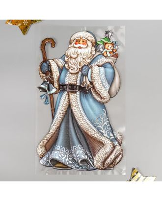 Объёмная наклейка Room Decor "Дед Мороз в синей шубе" 24х41 см арт. СМЛ-207559-1-СМЛ0005389924