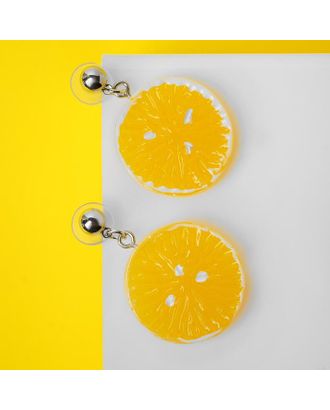Серьги пластик "Вкусности" апельсинка, цвет жёлтый арт. СМЛ-148430-1-СМЛ0005393233