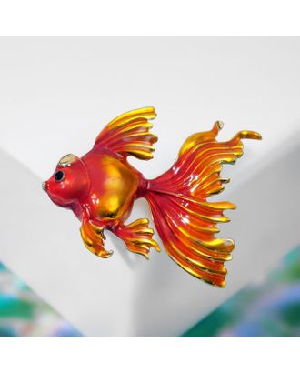 Брошь "Рыбка", цвет красно-золотой в золоте арт. СМЛ-178927-1-СМЛ0005395246