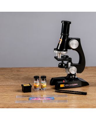 Микроскоп "Юный биолог", кратность увеличения 450х, 200х, 100х, черный арт. СМЛ-66019-1-СМЛ0000539694