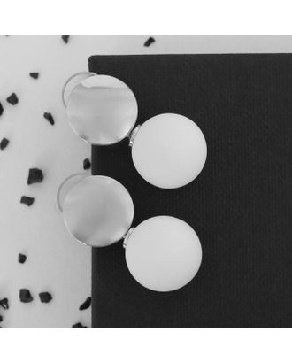 Купить Серьги ассорти "Снежок" диск, цвет белый в серебре арт. СМЛ-118616-1-СМЛ0005433583 оптом в Новочеркасске