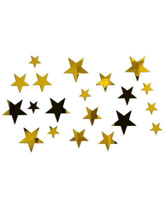 Декор настенный "Звёзды", из акрила, 20 элементов, от 3х5 до 6.5 см, золото арт. СМЛ-211911-1-СМЛ0005451324