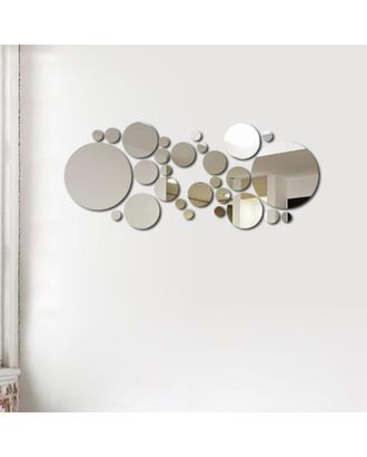 Декор настенный "Пузырьки", из акрила, зеркальный, 32 элемента, d от 2 до 15 см арт. СМЛ-218123-1-СМЛ0005451331