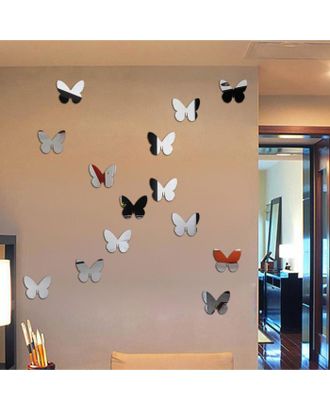 Декор настенный "Бабочки", из акрила , 20 элементов, 7.5 х 9 см, арт. СМЛ-218126-1-СМЛ0005451336