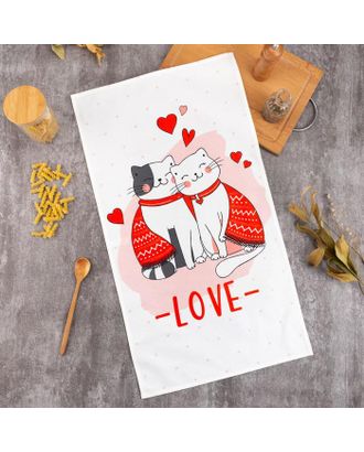 Полотенце Этель "Cat's love" 40х73 см, 100% хл, саржа 190 гр/м2 арт. СМЛ-140991-1-СМЛ0005482305