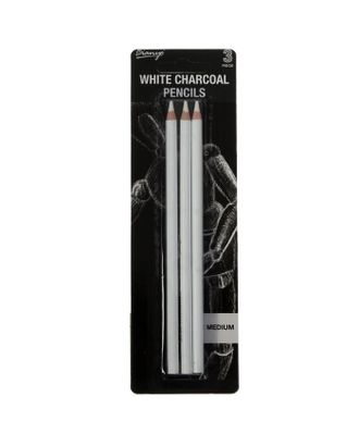 Карандаши угольные,  белые, 3 штуки в наборе (средние) арт. СМЛ-208830-1-СМЛ0005484035