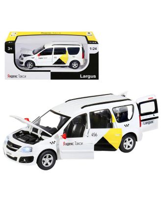 Машина металлическая «Lada Largus Яндекс Такси» 1:24, открываются двери, капот, озвученная, цвет белый арт. СМЛ-137340-1-СМЛ0005488650