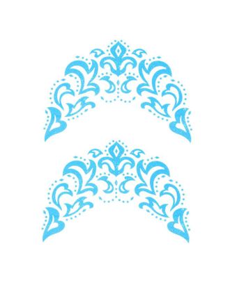 Термонаклейка "Морозный узор", синяя с серебром, в наборе 6 штук арт. СМЛ-125748-1-СМЛ0005494228