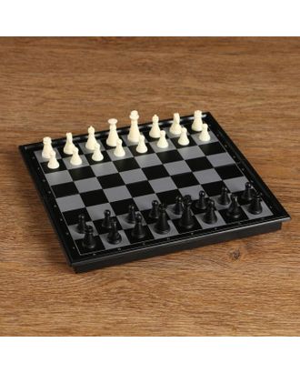 Настольная игра 3 в 1 "Классика": шахматы, шашки, нарды, магнитная доска 20х20 см арт. СМЛ-67617-1-СМЛ0000551983