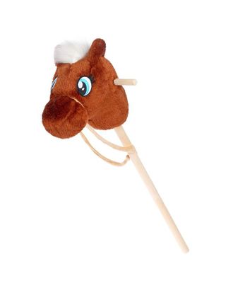 Мягкая игрушка «Конь-скакун» на палке, цвет коричневый арт. СМЛ-131496-1-СМЛ0005532764