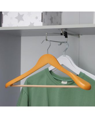 Вешалка-плечики для верхней одежды с перекладиной, размер 48-50, цвет светлое дерево арт. СМЛ-175230-1-СМЛ0000565881