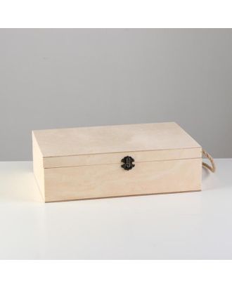 Подарочный ящик 34×21.5×10 см деревянный, с закрывающейся крышкой, с ручкой арт. СМЛ-132933-1-СМЛ0005928349