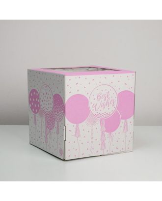 Купить Коробка для торта с окном Best wishes 30 х 30 х 30 см арт. СМЛ-145301-1-СМЛ0006030117 оптом в Бресте