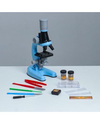 Микроскоп "Юный ботаник" кратность до х1200, синий, подсветка арт. СМЛ-146980-1-СМЛ0006248000
