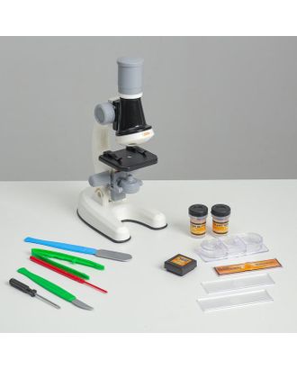 Микроскоп "Юный ботаник" кратность до х1200, белый, подсветка арт. СМЛ-146982-1-СМЛ0006248002