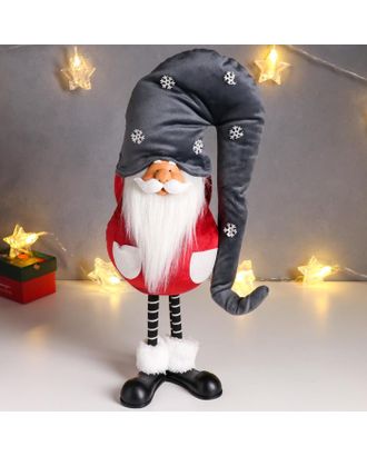 Кукла интерьерная "Дед Мороз в бордовом кафтане, в сером колпаке со снежинками" 42х13х18 см   626011 арт. СМЛ-168841-1-СМЛ0006260118