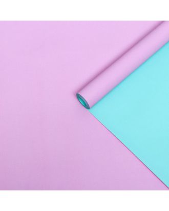Бумага упаковочная крафт, двухсторонняя, розовый- мятный, 0,55  х 10 м, 70 гр/м² арт. СМЛ-149589-1-СМЛ0006342874