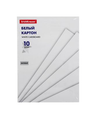 Картон белый А4, 10 листов Erich Krause, немелованный, 170 г/м2, на склейке арт. СМЛ-215252-1-СМЛ0006479526