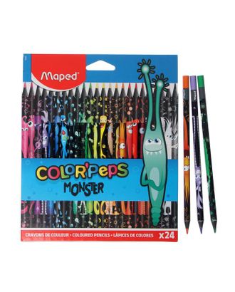 Цветные карандаши 24 цвета MAPED Color'Peps Black Monster, пластиковые арт. СМЛ-179290-1-СМЛ0006495056