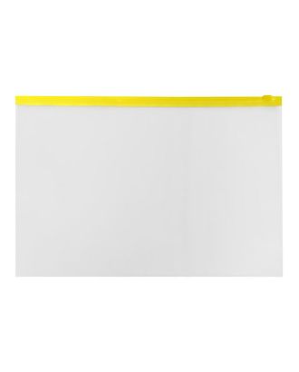 Папка-конверт на ZIP-молнии A4 150 мкм, Calligrata, прозрачная, жёлтая молния арт. СМЛ-202456-1-СМЛ0006578068