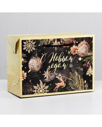Пакет-коробка «Новогодняя ночь», 28 × 20 × 13 см арт. СМЛ-163919-1-СМЛ0006582852