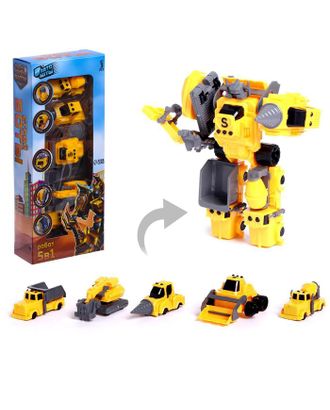 Набор роботов «Стройботы», 5 предметов, собираются в 1 робота арт. СМЛ-183135-1-СМЛ0006831455