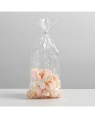 Пакет подарочный пластиковый «Бабочки», 15 х 30 см арт. СМЛ-157450-1-СМЛ0006831698