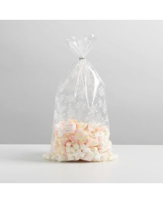 Пакет подарочный пластиковый «Снежинки», 20 х 35 см арт. СМЛ-157454-1-СМЛ0006831709