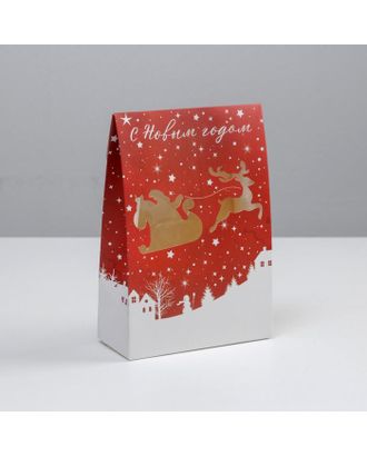 Коробка складная «С Новым годом», 15 × 7 × 22 см арт. СМЛ-163958-1-СМЛ0006882678