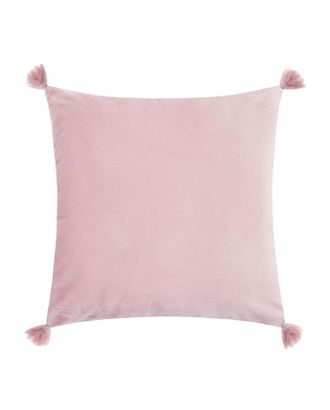 Чехол на подушку с кисточками Этель цвет розовый, 45х45 см, 100% п/э, велюр арт. СМЛ-168379-1-СМЛ0006906467