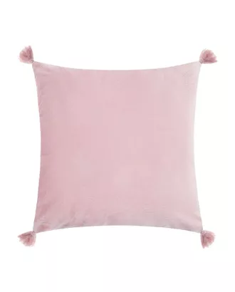 Купить Наволочки из гобелена Чехол на подушку с кисточками Этель цвет розовый, 45х45 см, 100% п/э, велюр арт. СМЛ-168379-1-СМЛ0006906467 оптом в Казахстане