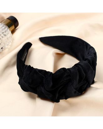 Ободок для волос "Юнона"классика бархат, 5 см, чёрный арт. СМЛ-182947-1-СМЛ0006911333