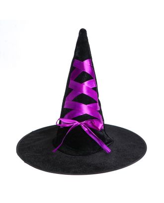 Карнавальная шляпа "Ведьма" фиолетовая лента арт. СМЛ-165328-1-СМЛ0006916754