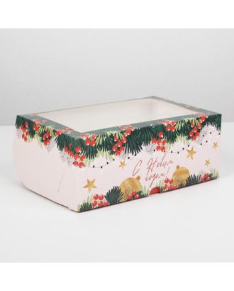 Коробка для капкейков «Новогодний подарок» 25 х 25 х 10см арт. СМЛ-163806-3-СМЛ0006916854