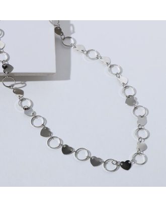 Чокер "Металлика" кольцо и сердце, цвет серебро, L=30 арт. СМЛ-169914-1-СМЛ0006919276