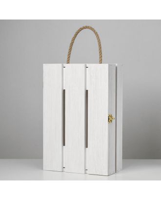 Подарочный ящик 30×20×10 см деревянный с откидной крышкой, с замком, ручка, белый арт. СМЛ-152917-1-СМЛ0006925012