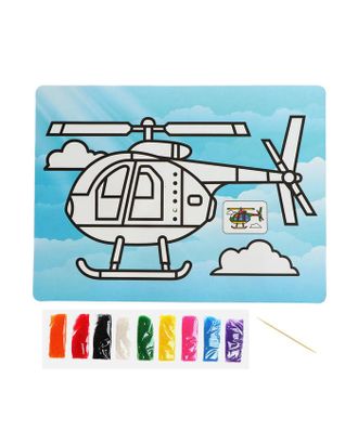Купить Наборы для создания фрески Фреска с цветным основанием "Вертолет" 9 цветов песка по 2 г арт. СМЛ-164918-1-СМЛ0006929905 оптом в Новочеркасске