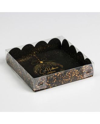 Коробка для кондитерских изделий с PVC крышкой «Золото», 13 × 13 × 3 см арт. СМЛ-162553-1-СМЛ0006930812