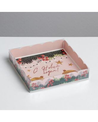 Коробка для кондитерских изделий с PVC крышкой «Яркие истории», 15 × 15 × 3 см арт. СМЛ-160843-1-СМЛ0006930828