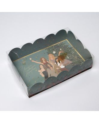 Коробка для кондитерских изделий с PVC крышкой «Девчата», 20 × 30 × 8 см арт. СМЛ-164310-1-СМЛ0006930833