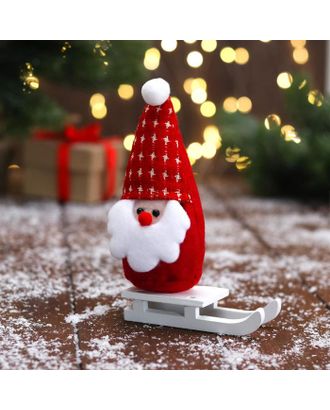 Мягкая игрушка "Дед Мороз на санках" 5х13 см, красный арт. СМЛ-164215-1-СМЛ0006932422