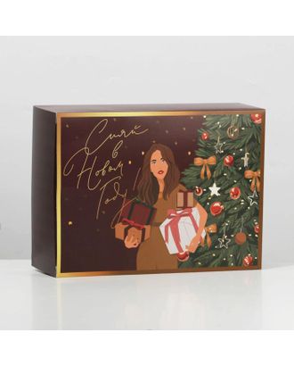 Коробка складная «Новогодняя», 22 × 30 × 10 см арт. СМЛ-164172-1-СМЛ0006941025