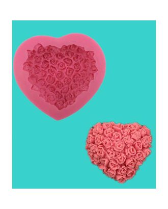 Молд силикон "Сердце из роз" 3х7,3х6,7 см арт. СМЛ-160951-1-СМЛ0006947510