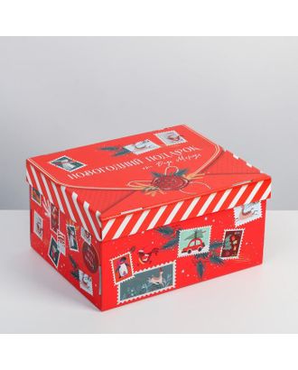 Складная коробка «Новогодний подарок», 31,2 х 25,6 х 16,1 см арт. СМЛ-164078-1-СМЛ0006968983