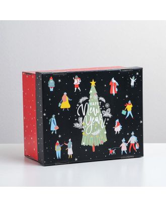 Складная коробка «Happy new year», 31,2 х 25,6 х 16,1 см арт. СМЛ-164087-1-СМЛ0006968987