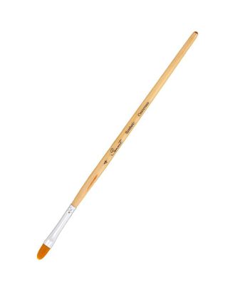 Кисть Синтетика Овальная ЗХК Сонет № 4 (6.5 мм), короткая ручка с покрытием лака арт. СМЛ-209220-1-СМЛ0006970978